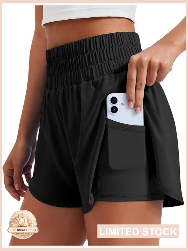 Women's 2-In-1 Running Shorts High Split Quick Dry High Waisted Liner Athletic